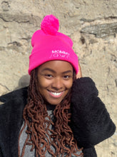 Load image into Gallery viewer, Pink Mommy Jawn Beanie with Puff