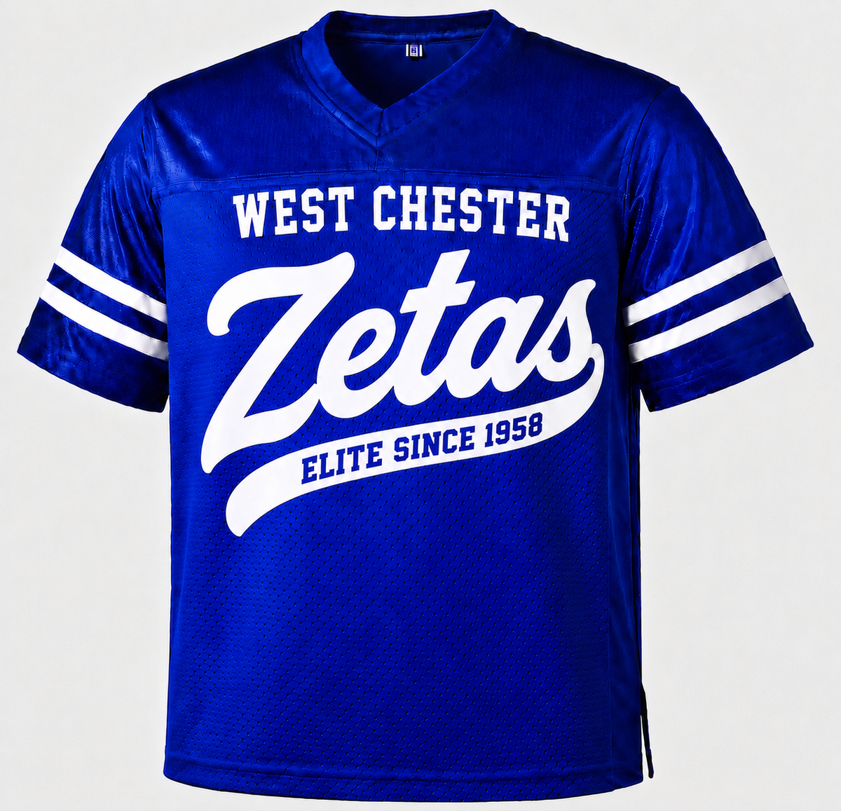 Front of West Chester Zetas homecoming jersey